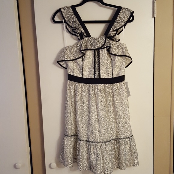 Adelyn Rae Dresses & Skirts - NWT White & Black Lace Dress, Nordstrom